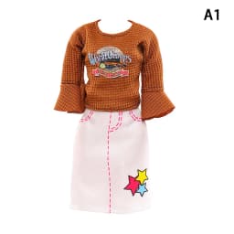 1Set Dollhouse Miniature Doll Dress / Short Skirt / Blouse Summer Wear Clothing For 30cm Dolls Fashion Clothes