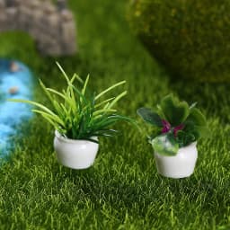 4Pcs Mini Flower Potted For Green Plant Simulation Plants Dollhouse Miniature Doll House Furniture Home Decoration