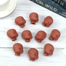 10PCS Sleeping Baby Mini Doll Heads Red Pink Lips With Nipple Feeder Face Toy Parts DIY Accessories Handmade Material Craft