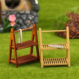 1Set 1:12 Dollhouse Miniature Wooden Bread Rack Cake Shelf Storage Box/Basket With Baking Clip DollHouse Scene Decor Accessories