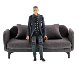 1:12 Dollhouse Wooden/Iron Fabric Double Single high-end Sofa Model Miniature Furniture Armchair Sofa Footstool Doll Decor Toy
