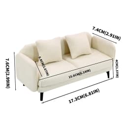 1:12 Dollhouse Wooden/Iron Fabric Double Single high-end Sofa Model Miniature Furniture Armchair Sofa Footstool Doll Decor Toy