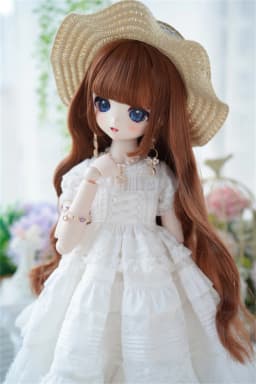 BJD / SD / DD Wig 1/3, Bear Sister / MDD High Temperature Silk Water Ripple Long Curly Hair BJD Doll Accessories (No Doll)