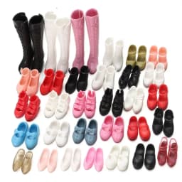 1Pair Doll Shoes Fashion Female Doll Boots Fit Foot Length 2cm Plastic Doll Multistyles Long Knees Boots Dolls Accessories