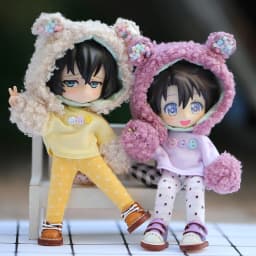 New Cute Bear Doll Clothes Hat+Coat+Pants Macaron Color Dolls Clothing For Ob11,Obitsu 11,Molly, Gsc, Ymy Dolls 1/12 Bjd Dolls