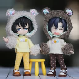 New Cute Bear Doll Clothes Hat+Coat+Pants Macaron Color Dolls Clothing For Ob11,Obitsu 11,Molly, Gsc, Ymy Dolls 1/12 Bjd Dolls