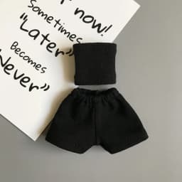 DLBell Blythe Doll Clothes Handmade Red and Black Shirt and Tube Top Shorts Set for Blyth Pullip Ob24 1/6 Azone ICY Licca Dolls