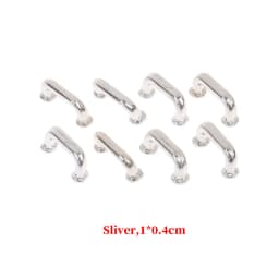 1:12 Miniature 4/8pcs Door Cabinet Closet Handles Drawer Pulls Knobs Metal DIY Dollhouse Furniture Accessories Decor