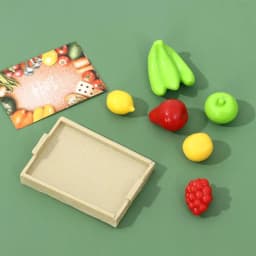 1:12 Mini Simulation Artificial Fruits and Vegetables Doll House Vegetable Bamboo Basket Miniature Accessories for Children