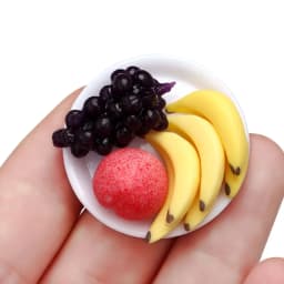 1:12 Mini Simulation Artificial Fruits and Vegetables Doll House Vegetable Bamboo Basket Miniature Accessories for Children