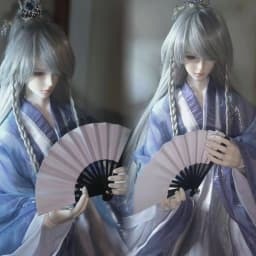 60CM Men's Doll Clothes,Blue 1/6 1/4 1/3 BJD Dress, Ancient Style Garments