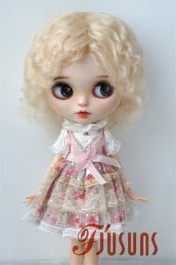Fjusuns JD738 9-10inch 23-25cm 10-11inch 26-28cm Messy Baby Curly Soft Wave Mohair BJD Wigs QBaby Blythes Doll Accessories