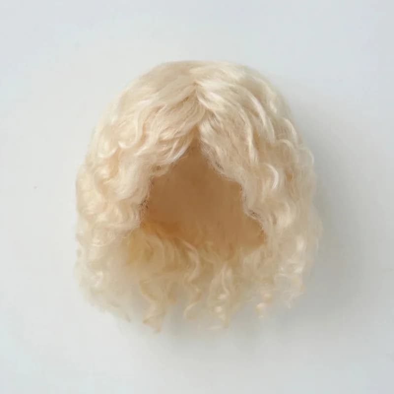 Fjusuns JD738 9-10inch 23-25cm 10-11inch 26-28cm Messy Baby Curly Soft Wave Mohair BJD Wigs QBaby Blythes Doll Accessories