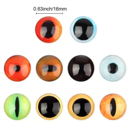 2PCS 16mm Glass Eye Simulation Animal DIY Cat Pet Dog Time Gem Twist Stick Wool Felt Accessories Handmade Doll Eyes Doll Toy