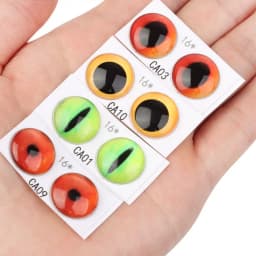 2PCS 16mm Glass Eye Simulation Animal DIY Cat Pet Dog Time Gem Twist Stick Wool Felt Accessories Handmade Doll Eyes Doll Toy