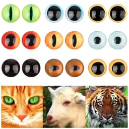 2PCS 16mm Glass Eye Simulation Animal DIY Cat Pet Dog Time Gem Twist Stick Wool Felt Accessories Handmade Doll Eyes Doll Toy