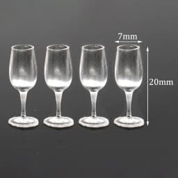 4Pcs 1/12 Doll House Miniature Resin Wine Glass Simulation Goblet Model Toys for Mini Decoration Dollhouse Accessories