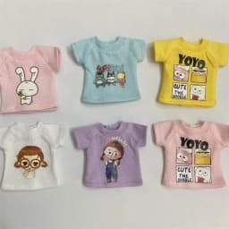 New cute cartoon pattern clothes T-shirt suitable for ob11 obitsu 11 Molly 1/8dolls 1/10 dolls 1/12 doll clothes accessories