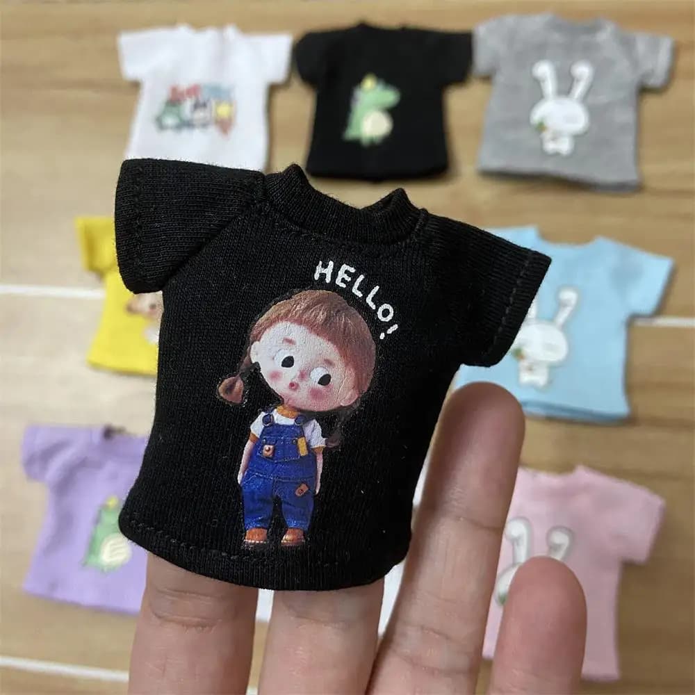 New cute cartoon pattern clothes T-shirt suitable for ob11 obitsu 11 Molly 1/8dolls 1/10 dolls 1/12 doll clothes accessories