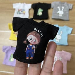 New cute cartoon pattern clothes T-shirt suitable for ob11 obitsu 11 Molly 1/8dolls 1/10 dolls 1/12 doll clothes accessories