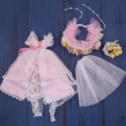 ICY DBS Blyth 1/6 Doll Suit Pink Fairy Skirt Headband Elf Earmuff Flower Basket Anime Girl BJD