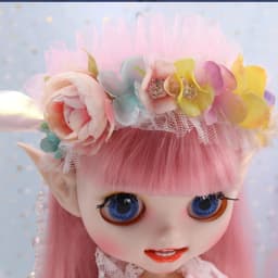 ICY DBS Blyth 1/6 Doll Suit Pink Fairy Skirt Headband Elf Earmuff Flower Basket Anime Girl BJD