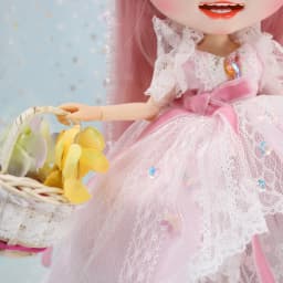 ICY DBS Blyth 1/6 Doll Suit Pink Fairy Skirt Headband Elf Earmuff Flower Basket Anime Girl BJD