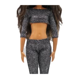 New 30cm 1/6 Bling bling short T-shirt trousers Daily Wear Doll Accessories Clothes for Barbies doll
