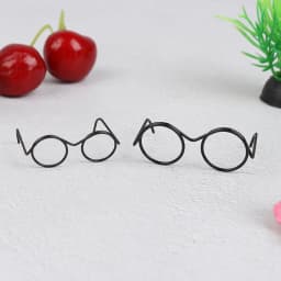 10Pcs Fashion Mini Round Frame Lensless Retro Cool Doll Glasses For Doll 30cm Decor