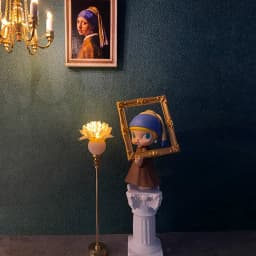 1/6 1/12 Scale Dollhouse Retro European Style Mini LED Lamp Double-head Flower Ceiling Light Lamp Wall Light Decor Toy