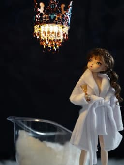 1/6 1/12 Scale Dollhouse Retro European Style Mini LED Lamp Double-head Flower Ceiling Light Lamp Wall Light Decor Toy