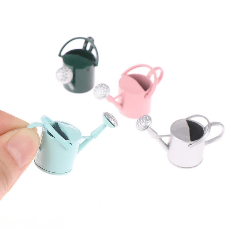 1Pcs 1/12 Dollhouse Miniature Furniture Metal Watering Can Garden Decoration Miniature Furniture