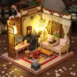 New DIY Wooden Dollhouse Miniature Landscape With Furniture Chinese Loft Doll Houses Assemble Toy Children Birthday Gift Casa