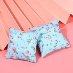 2Pcs Floral Miniature Sofa Cushions Model Scene Dollhouse Pillows For Doll Kid's Play House Toys Doll House Furniture Decoration