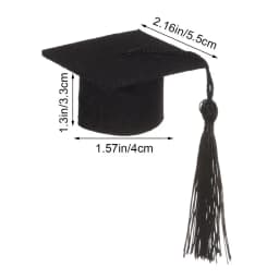 6Pcs Mini Graduation Hat Doctoral Cap Costume Top Hat With Tassels DIY Plush Doll Decor Wine Bottle Decoration