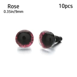 10Pcs 9/12/14/16mm 8 Colors Plastic Safety Glitter Crystal Eyes Crafts Bear Animal Stuffed Toys Parts DIY Dolls Accessories