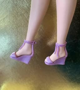 New styles toy shoes high heels flat foot shoes purple for your Tall and curvy BB dolls BBIAB1