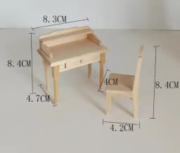 1:12 Miniature Dollhouse Furniture Model Play House Toy Cabinet Wooden Clamshell Desk New Diy Miniature Dollhouse Accessories