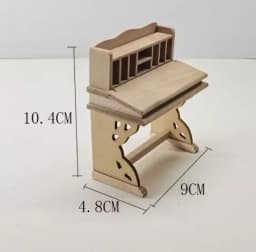 1:12 Miniature Dollhouse Furniture Model Play House Toy Cabinet Wooden Clamshell Desk New Diy Miniature Dollhouse Accessories