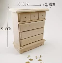 1:12 Miniature Dollhouse Furniture Model Play House Toy Cabinet Wooden Clamshell Desk New Diy Miniature Dollhouse Accessories