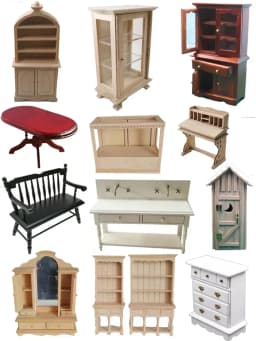 1:12 Miniature Dollhouse Furniture Model Play House Toy Cabinet Wooden Clamshell Desk New Diy Miniature Dollhouse Accessories