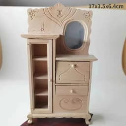 1:12 Miniature Dollhouse Furniture Model Play House Toy Cabinet Wooden Clamshell Desk New Diy Miniature Dollhouse Accessories