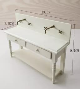 1:12 Miniature Dollhouse Furniture Model Play House Toy Cabinet Wooden Clamshell Desk New Diy Miniature Dollhouse Accessories