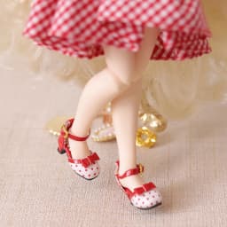 ICY DBS Blyth doll shoes polka dot elegant chunky heeled high heels toy gift