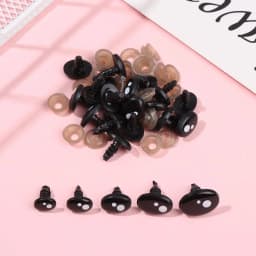 20pcs/bag 7-12mm Plastic Oval Safety Eyes For White Bear Doll Animal Puppet Crafts Children Kids DIY Toys Plush Doll Access