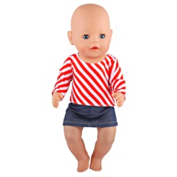 Doll Clothes Denim Suit T-shirt+Pants/Skirt Clothes Set For 18 Inch Amerian&43cm Baby New Born Doll Fot OG Girl Doll Gift Toys