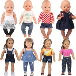 Doll Clothes Denim Suit T-shirt+Pants/Skirt Clothes Set For 18 Inch Amerian&43cm Baby New Born Doll Fot OG Girl Doll Gift Toys