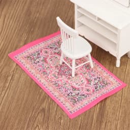 1Pc 1:12 Dollhouse Miniature Floor Rug Mat Turkish Woven Cover Carpet Model Bedroom Living Room Decor Toy Doll House Accessories