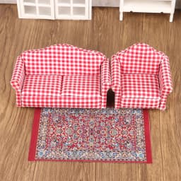 1Pc 1:12 Dollhouse Miniature Floor Rug Mat Turkish Woven Cover Carpet Model Bedroom Living Room Decor Toy Doll House Accessories