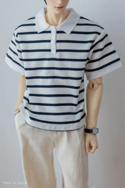 BJD Clothes Short Sleeve T-Shirt 1/3 1/4 68 70cm Striped POLO Shirt BJD Doll Accessories